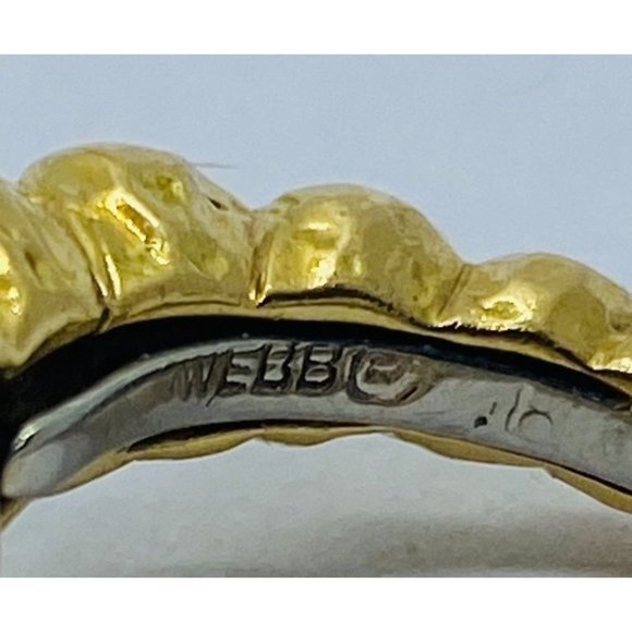 David Webb 18K Platinum Diamond Crossover Bypass Hammered Ring - Picture 3 of 12